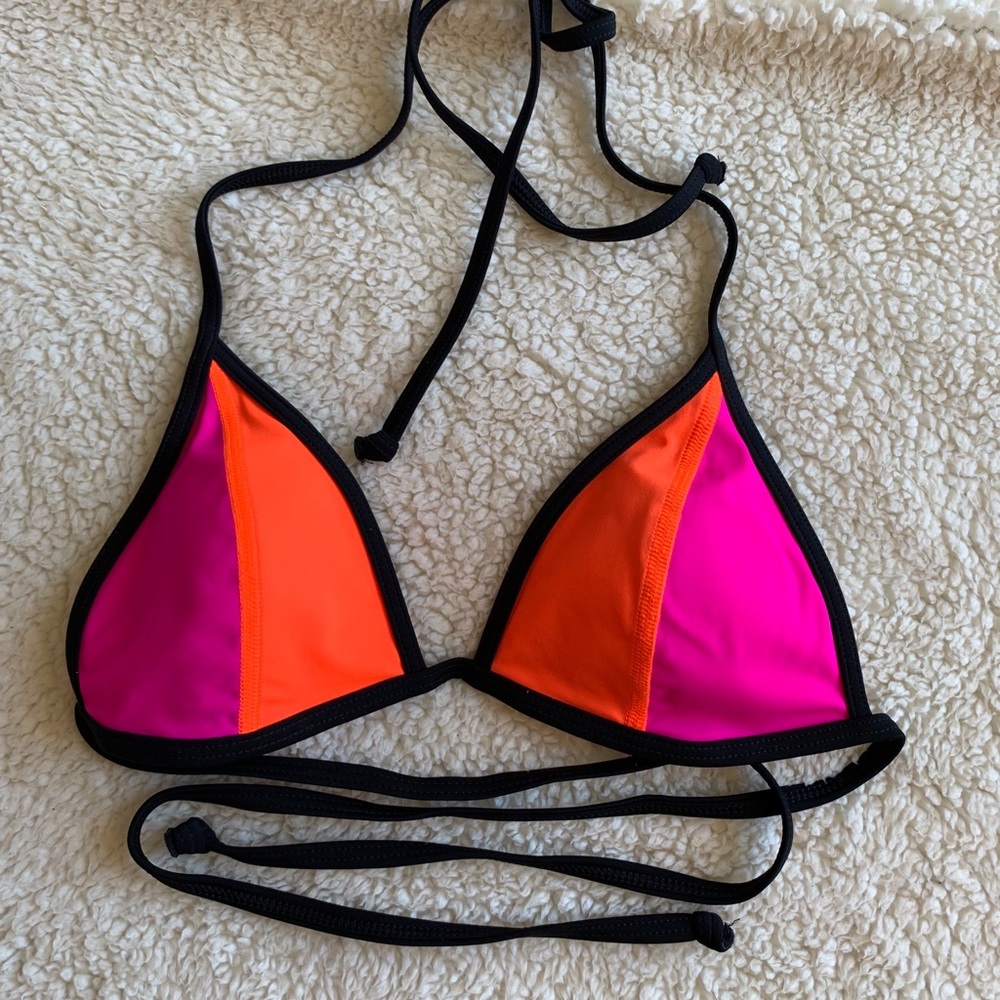 VS PINK Neon Bikini Top 🧡💕🖤